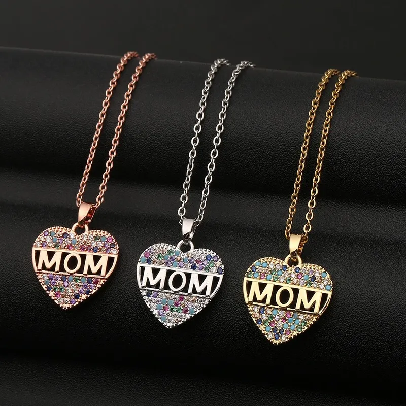 Ziron Diamond Heart Hanger Ketting Roestvrij stalen ketens Moeder Kettingen Moeder Gift Will en Sandy