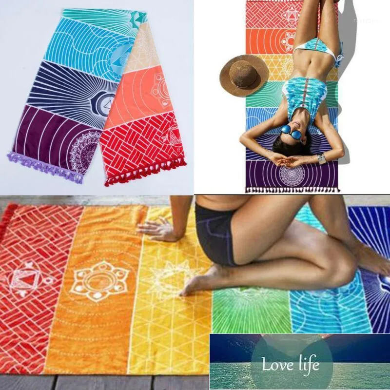 Decken Regenbogen Strandmatte Mandala Decke Wandbehang Tapisserie Streifen Handtuch Yoga1 Fabrikpreis Expertendesign Qualität Neuester Stil Originalstatus