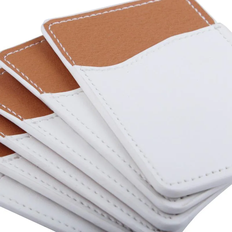 Creative Sublimation Blank Leather Mobile Phone Stickers Favor Heat Transfer DIY Card Holder ID Storage 9.7*6.6CM