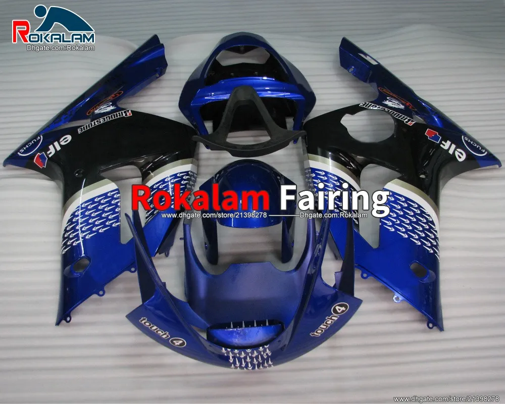 Eftermarknadsfeedningar för Kawasaki Ninja ZX6R ZX-6R 03 04 2003 2004 ZX 6R Motorbike Fairing Body Kit (formsprutning)