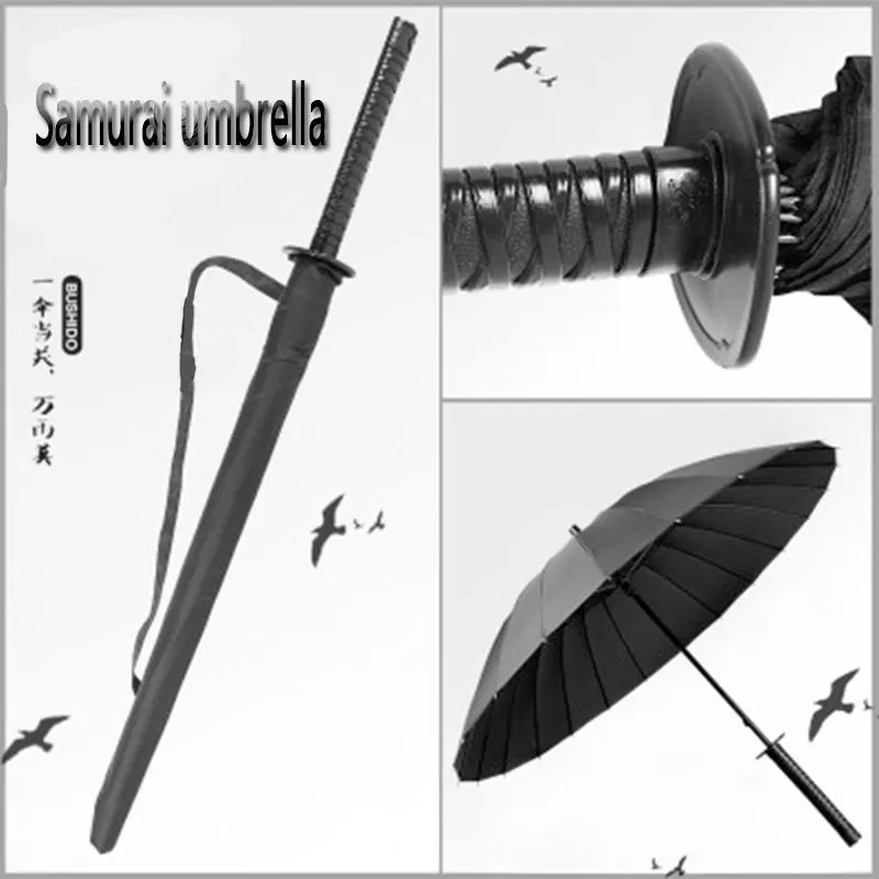 Umbrellas Japanese Samurai Sword Long Handle Umbrella Sunscreen Waterproof Semi Automatic 8 24K