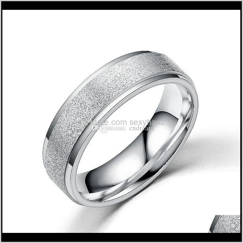 frosted ring stainless steel dull polish ring silver gold band rings women mens rings fashion jewelry will and sandy new