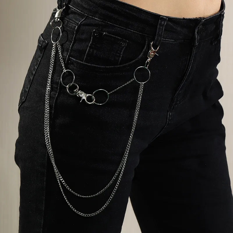 Kpop Style Metal Ring Pendant Keychain for Pants and Jeans, 2 in ...