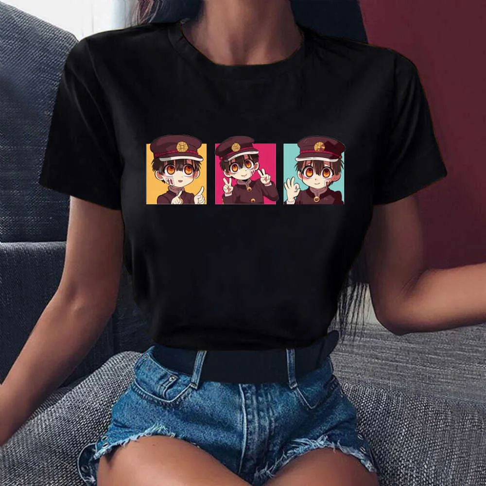 Sıcak Tuvalet Bound Hanako Kun Grafik Kadın Beyaz Üst Kadın Anime T Gömlek Komik Karikatür Yaz Unisex T-shirt Tops 19463 X0527