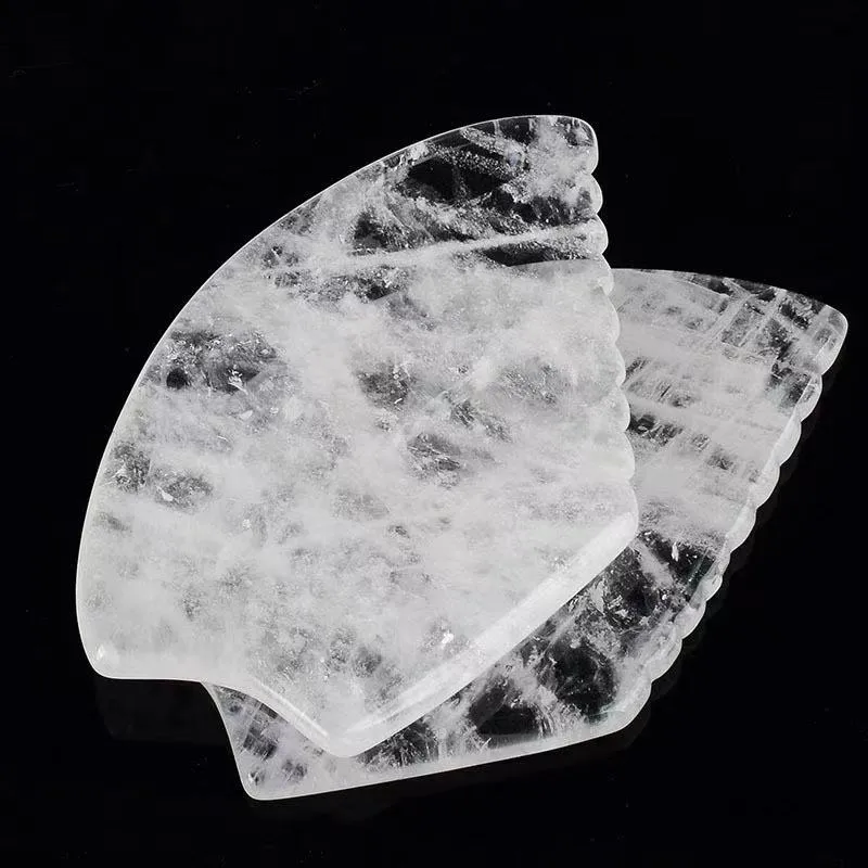 Rock Quartz Masajı Gua Sha Sawttooth Screer Yüz Masaj Aracı Doğal Kristal Yüz Bakım Zayıflama Kaldırma Güzellik Taşı Sağlık Hediyesi