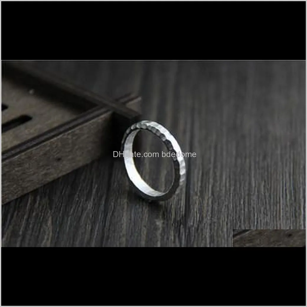 999 Pure Silver Vintage Handmade Ring Simple Female Opening Type Women Rings Bijouterie Fine