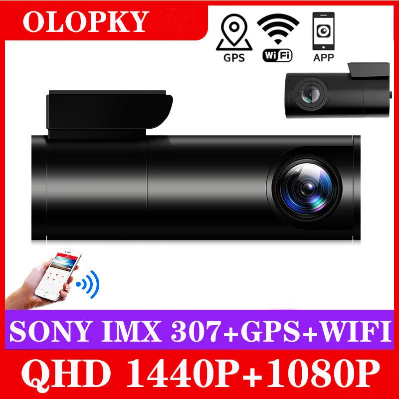 KPay GPS WiFi 대시 캠 2K 전면 및 후방 1080P 2 카메라 렌즈 자동차 DVR 스마트 자동차 DVRS 자동 야간 비전 24 시간 주차 모니터