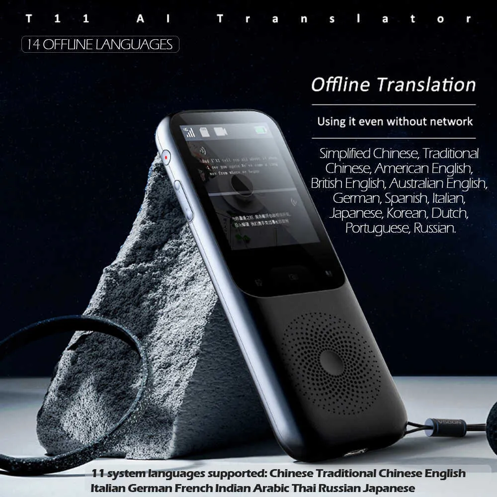 T11 138 Multi Languages ​​Portable Voice Translator, AI 14 Idiomas offline Instant Poket Translator Dispositivo Tradutor Two Way