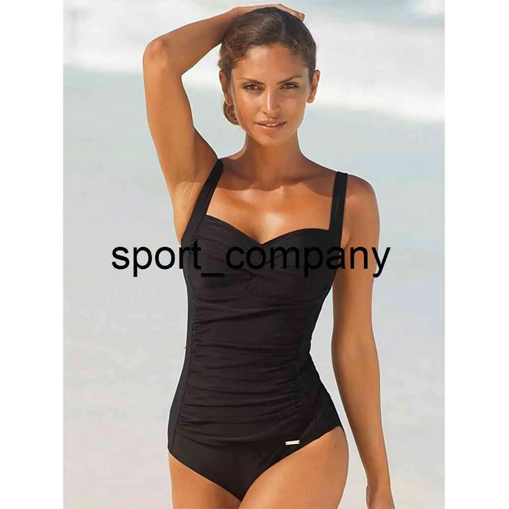 Maillot de bain en une pièce Maillots de bain plissés Maillot de bain Noir Noir Sexy Maillot de bain Suit Bain d'été Beach Beachwear Plus Taille Bikinis