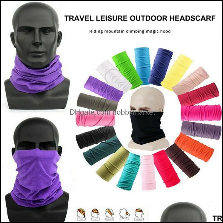 25 Colors Fashion Bandana Face Mask Outdoor Sports Headband Turban Wristband Headscarf Neck Gaiter Magic Scarves Cycling Bandanas