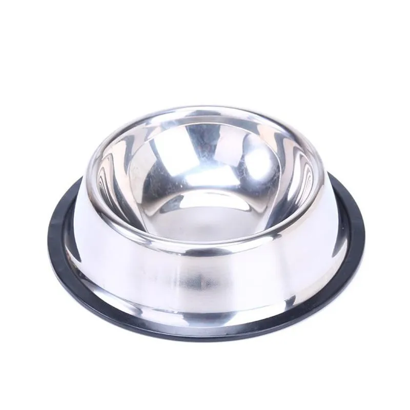 Stainless Steel Dog Cat Bowls Splash-proof Pet Food Water Feeder For Dog Puppy Cats Pets Supplies Feeding Dishes yq00981