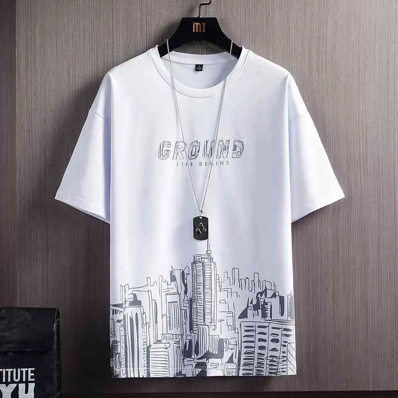 Mens T-shirts Fashion Brand Summer Casual Short Sleeve Tshirts Men Streetwear City Printing Tops Male Harajuku O-Neck Tee-shirts 210603