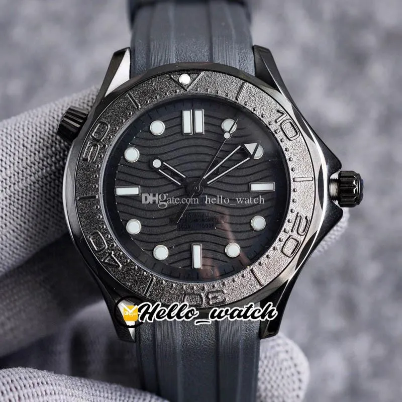 43.5mm Dive 300m 210.92.44.20.01.003 Texture Dial Automatic Mens Watch Date PVD Cool Black Steel Case Rubber Strap Sport Watches HWOM Hello_Watch G28A(2)