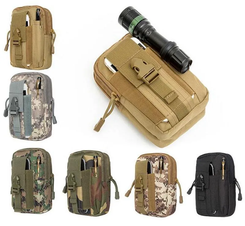 Sacs de rangement en gros 100 pcs/lot Camping en plein air sac d'escalade tactique militaire Molle hanche taille ceinture portefeuille pochette sac à main coque de téléphone