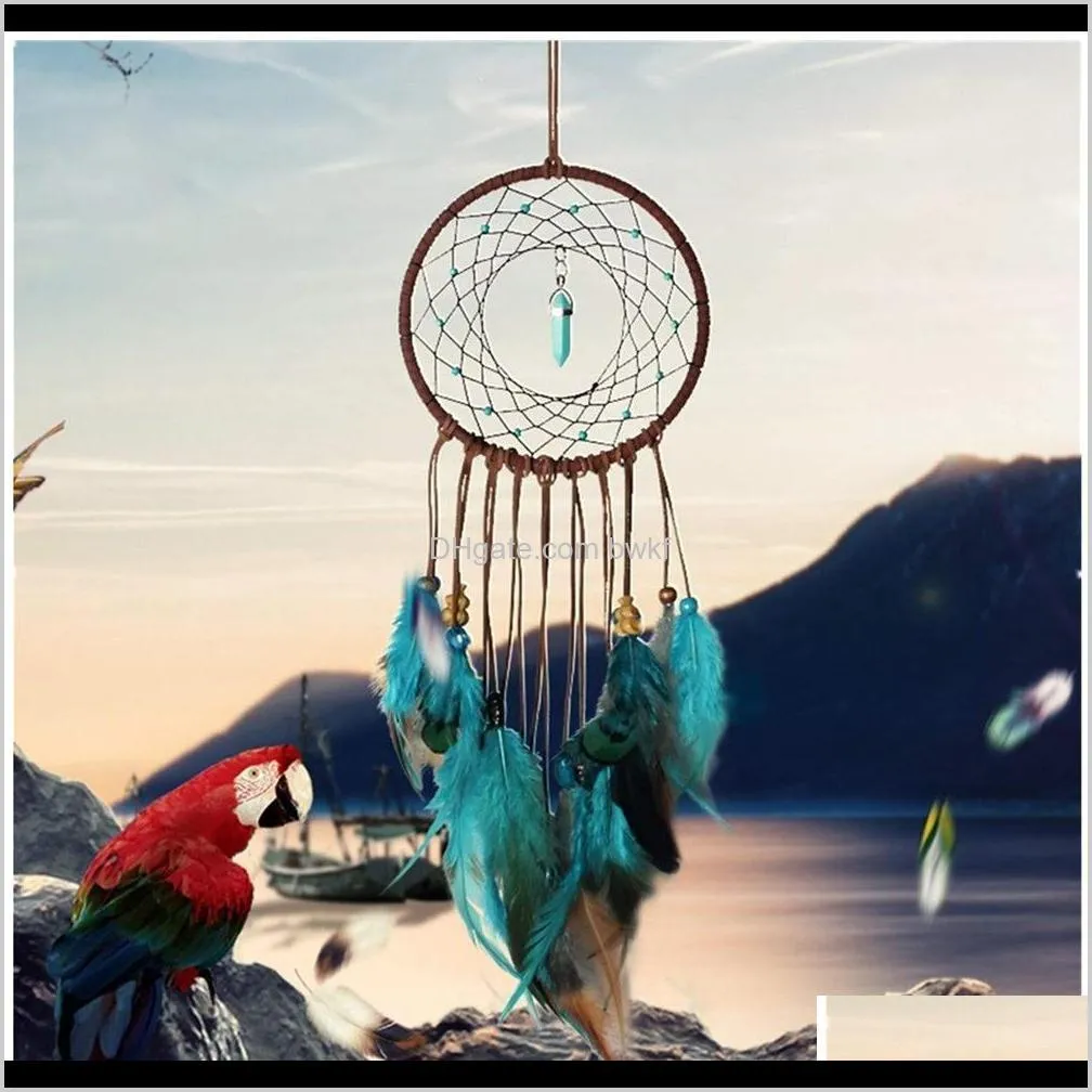 handmade dream catcher feathers decoration for car wall hanging room home decor hanging dreamcatcher wind chimes pendant lapacz