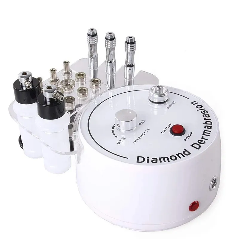 Bärbar 3 i 1 diamant dermabrasion microdermabrasion vakuum vattenspray akne blackhead borttagning rynk exfoliering ansiktsbehandling hudvård ansiktslyftmaskin