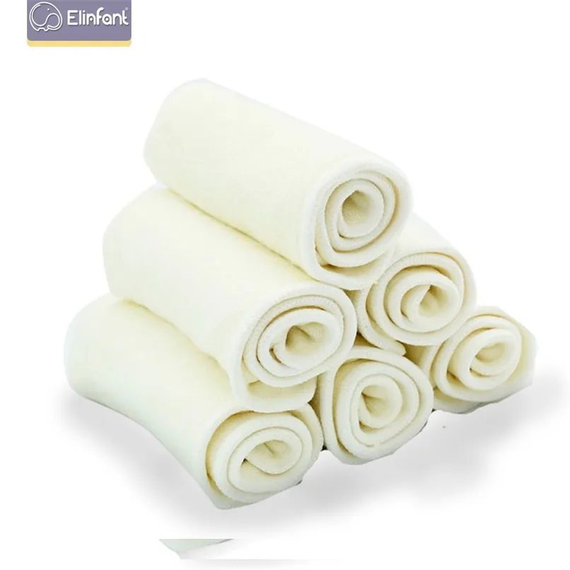 Elinfant 10pcs 4 couches de couches en fibre de bambou insert réutilisable supre doux bébé couche-culotte 35x13cm pour couches en tissu 211028