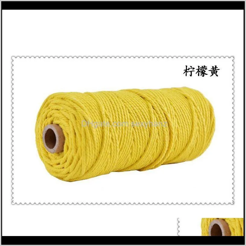5pcs cotton cord 3mm macrame string diy twisted craft macrame wall hanging home textile decorative 110yards/pc1