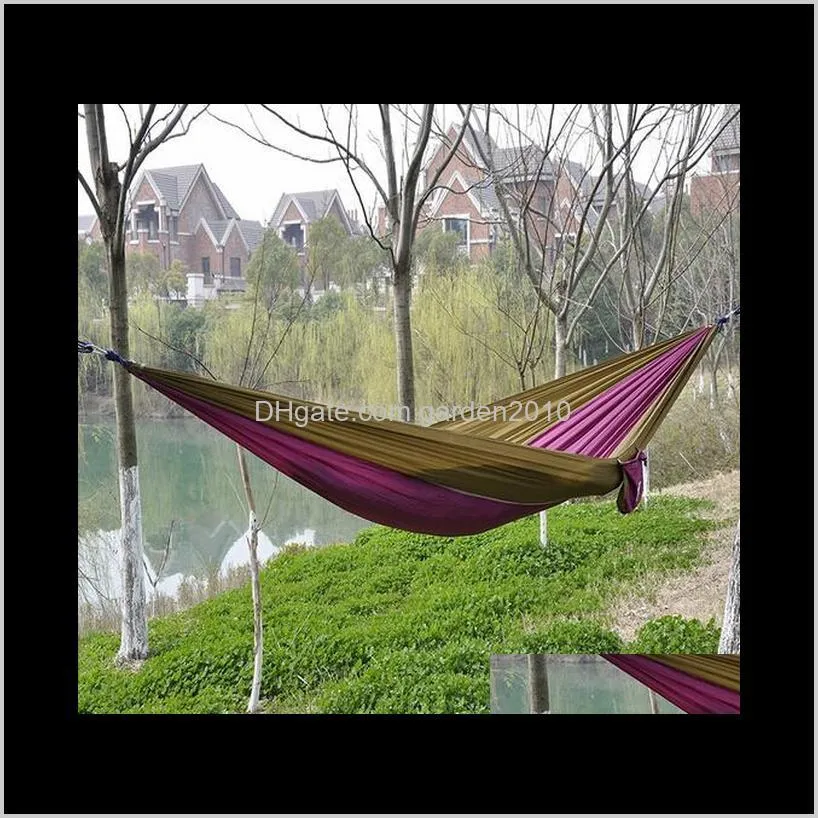 ree shipping 100pcs/lot outdoor parachute cloth sleeping hammock single camping hammock
