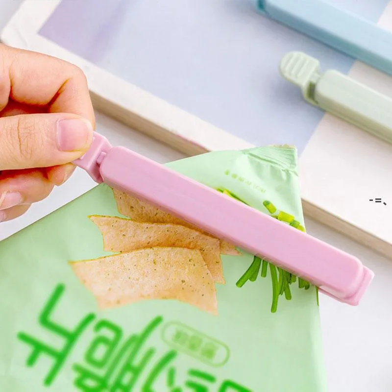NEWReusable Snack Sealer Clamp Food Keep Fresh Sealing Clip Kitchen Storage Bag Strip Vegetable Portable Sealers Clips Tools CCE10710