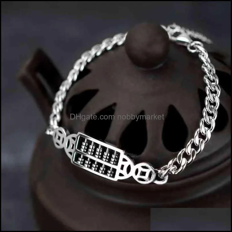 Charme pulseiras jóias ródio chapeado estilo nacional clássico Calcal Calcão Pulseira de Abacus Pérola Ornamento Hollowed Out Pers