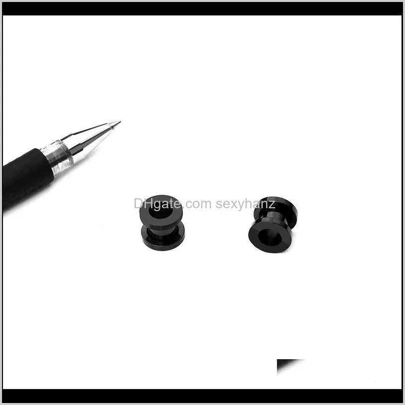 blackline flesh tunnel 316l surgical steel plugs titanium ear piercing expander fashion body jewelry