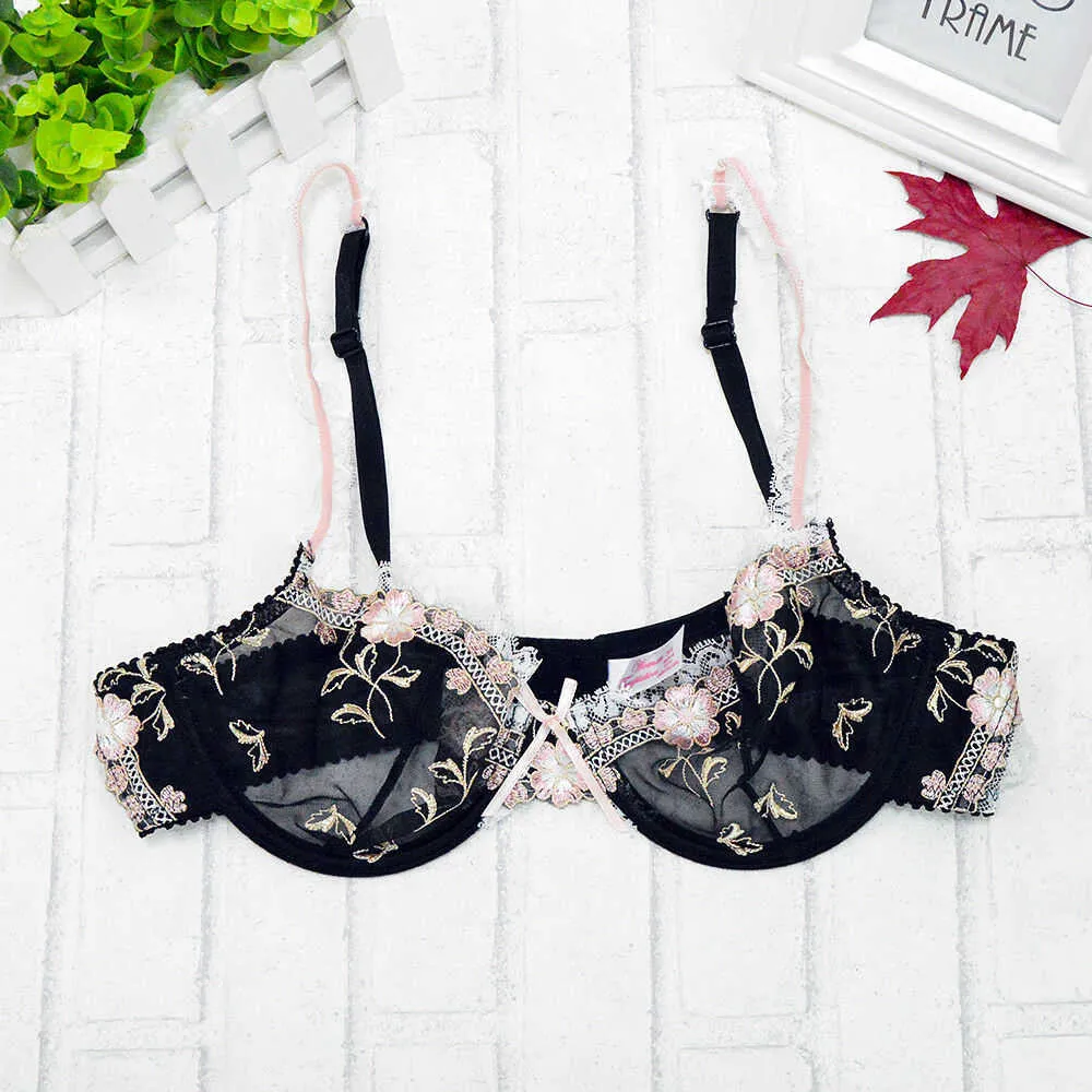 YANDW Floral Lace Embroidered Non Wired Bras Ultra Thin, Transparent, Sizes  70 100 EU/US/UK Sexy Womens Non Wired Bras From Lqbyc, $32.83