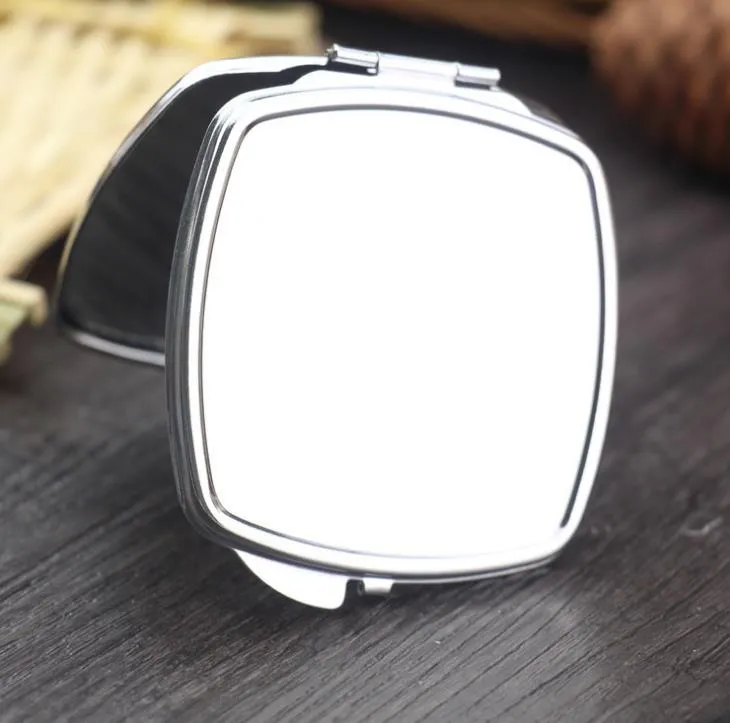 Blank Rectangle Compact Mirror Silver Pocket Mirror Foldable Mirror Party Gift SN2457