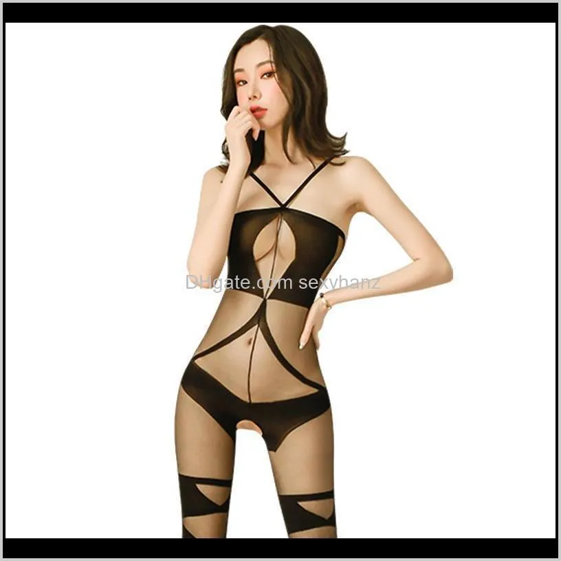 couple sex games bodystocking high-end bodysuit women sexy striped open crotch see through body socks tight-fitting bodysuits
