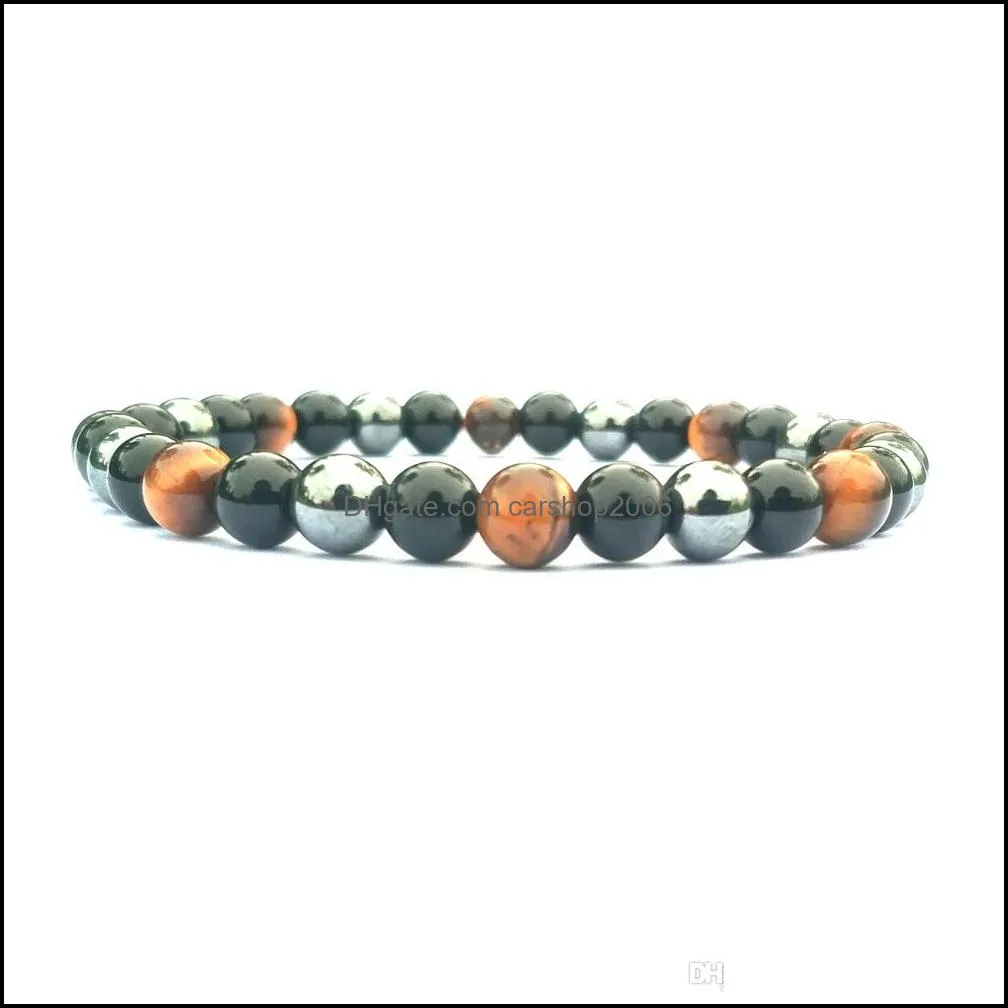 Mixed Color Bracelet Black Bile Stone Tiger Eye Stone Obsidian Men And Women Casual Fashion Accessories