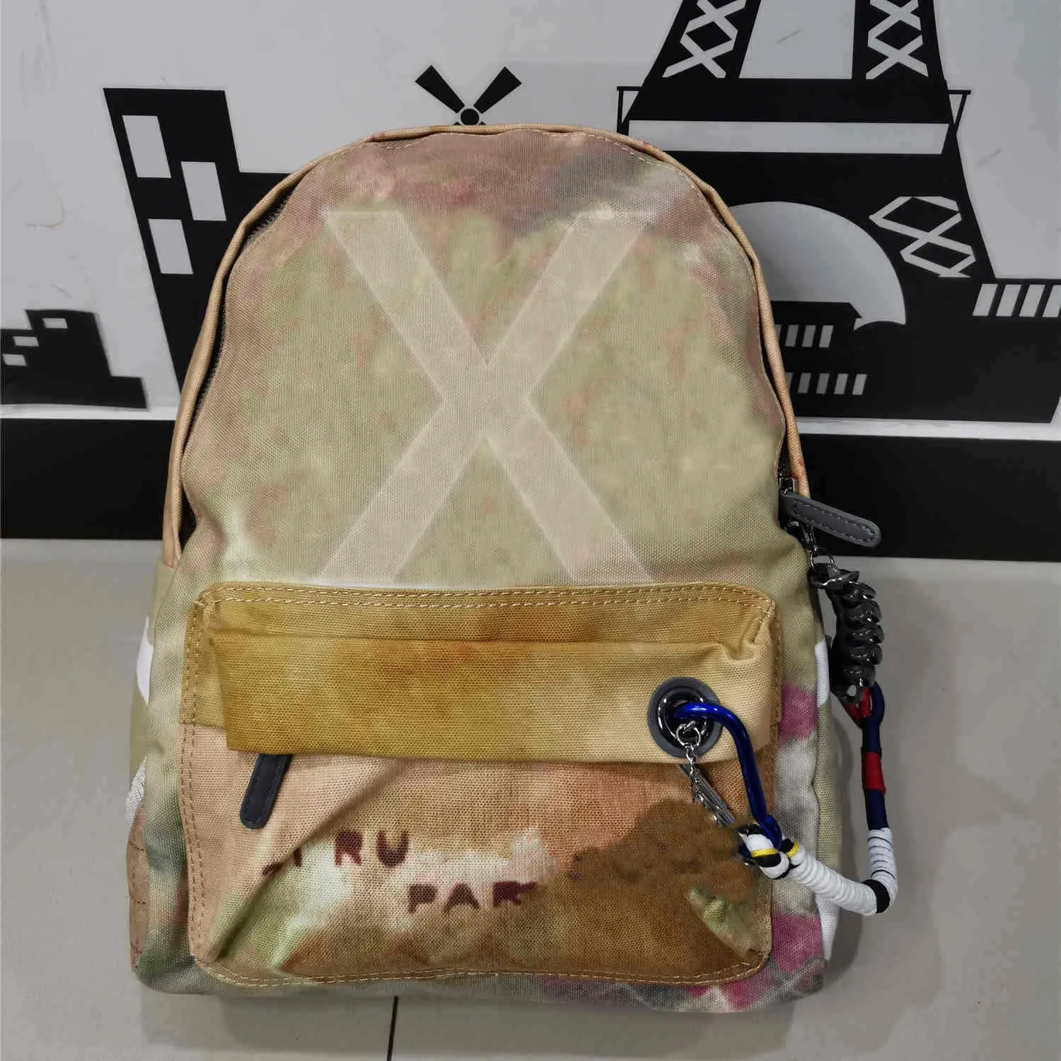 classic graffiti backpacks sports leisure men and women canvas camouflage bucket bag large capacity schoolbag bags Backpack handbag