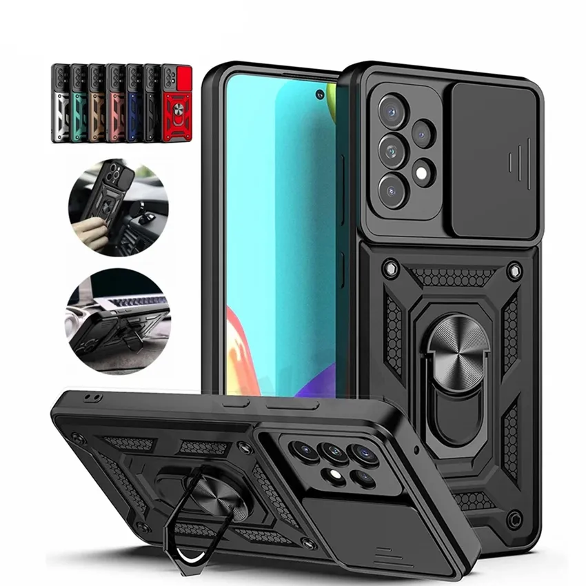 Shockproof Armor Ring Stand Cases Camera Lens Protector Magnetic Holder Back Cover Case For Samsung Galaxy Note A71 5G 20 S20 S31 Plus Ultra