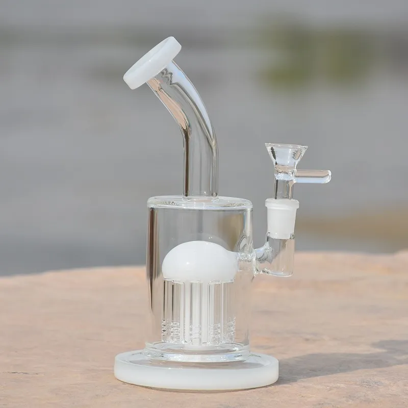 6.8 inch waterapparaten dikke gebogen nek glazen bongen roken pijp melk wit transparante olie dab rigs honingraat percolator waterleidingen 14mm vrouwelijke gewricht met kom accessoires