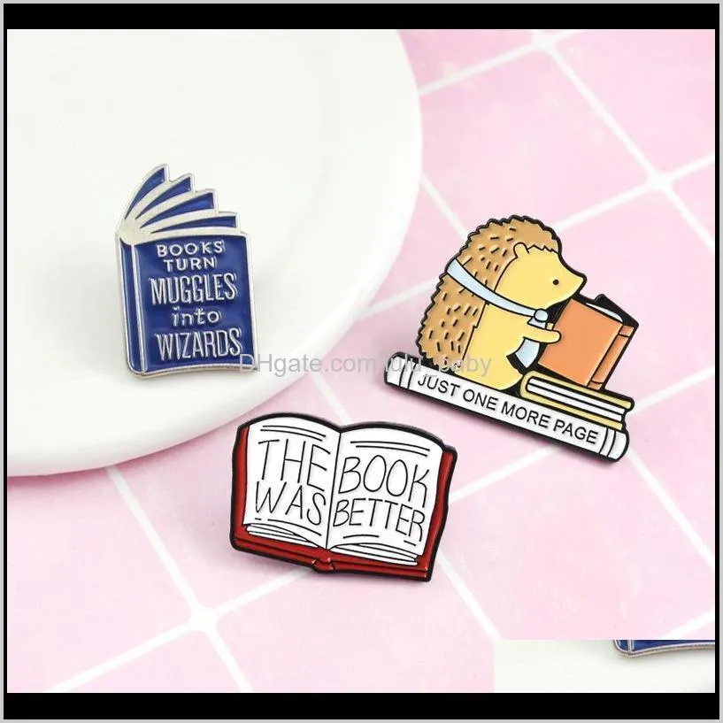 read more books enamel pin reading magic book badge brooch lapel pin denim jeans shirt bag brooches pins cartoon jewelry gift for kid