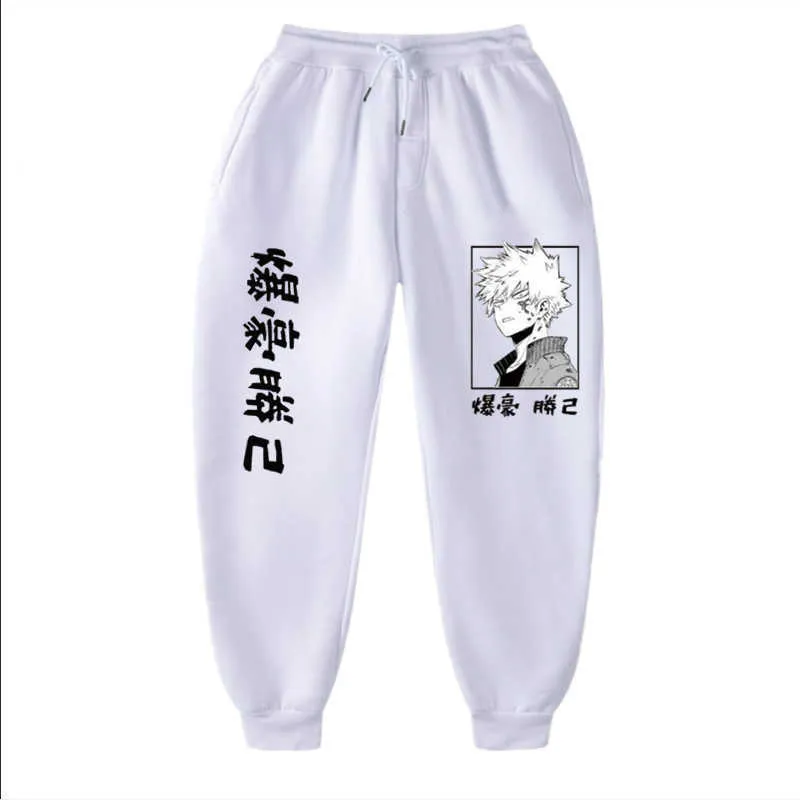 Kaliteli Polar pantolon Japon Anime My Hero Academia Baskılı Erkek Kadın Erkek koşu pantolonları Hip Hop Streetwear Erkekler Eşofman Altı X0615