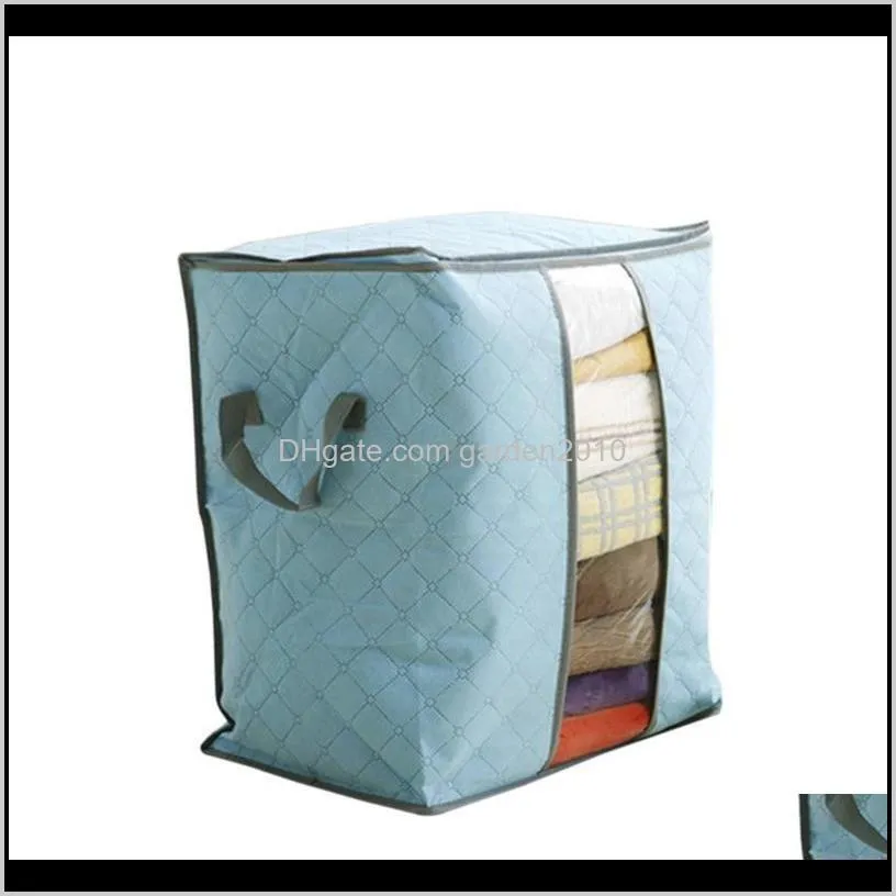 new 1pc storage bag for clothes blanket portable non-woven folding clothes pillow quilt blanket storage box organizer hot sale