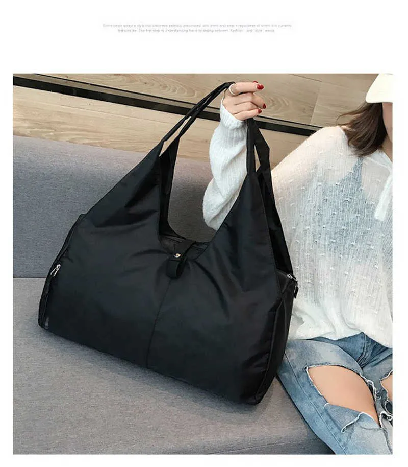Nylon Women Men Travel Sports Gym Shoulder Bag Large Waterproof Nylon Handbags Black Pink Color Outdoor Sport Bags 2019 New (19)