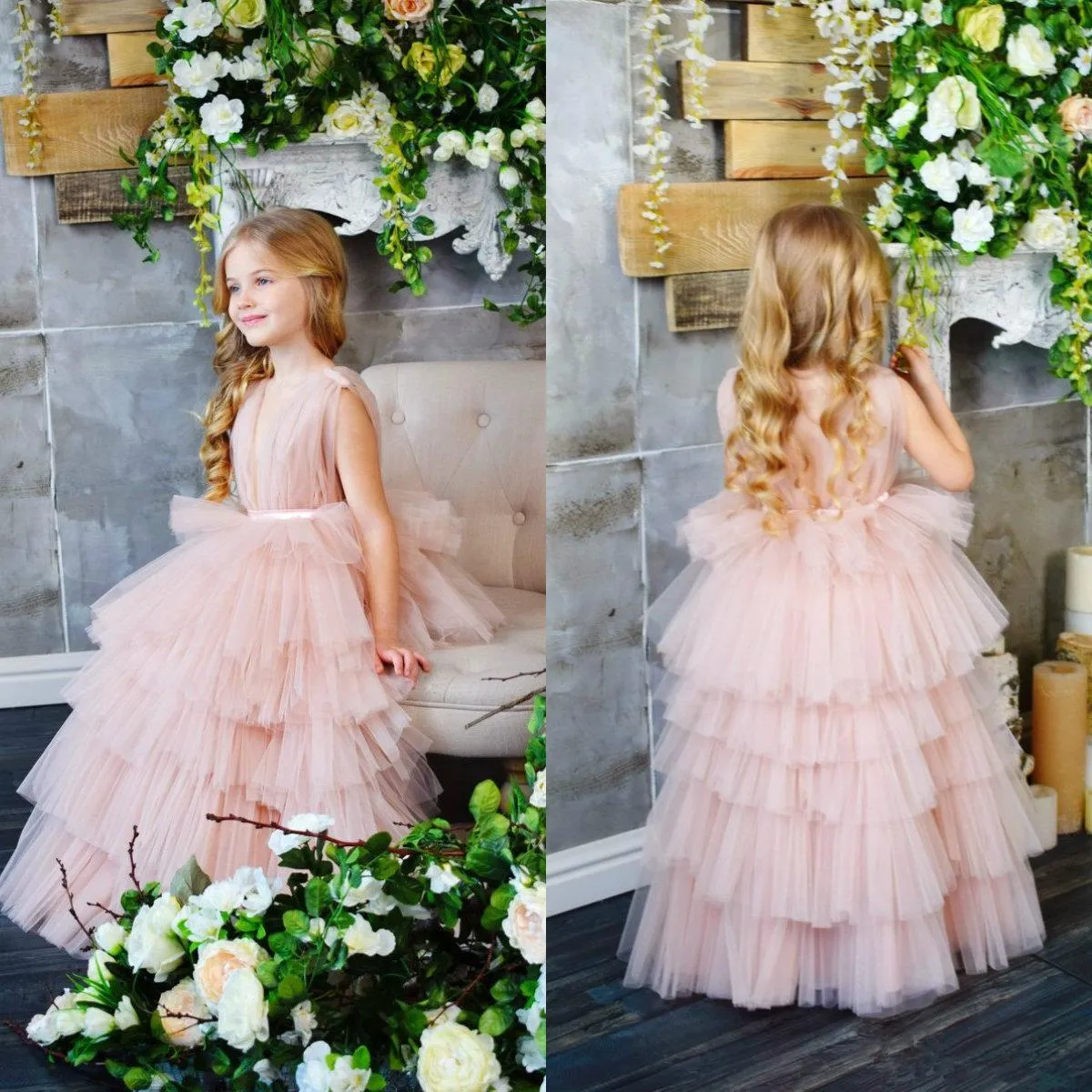 Cor-de-rosa cor-de-rosa adorável flor bonito vestidos glamourosa princesa vintage filha toddler criança bonito filhos formal primeiros vestidos de comunhão sagrado