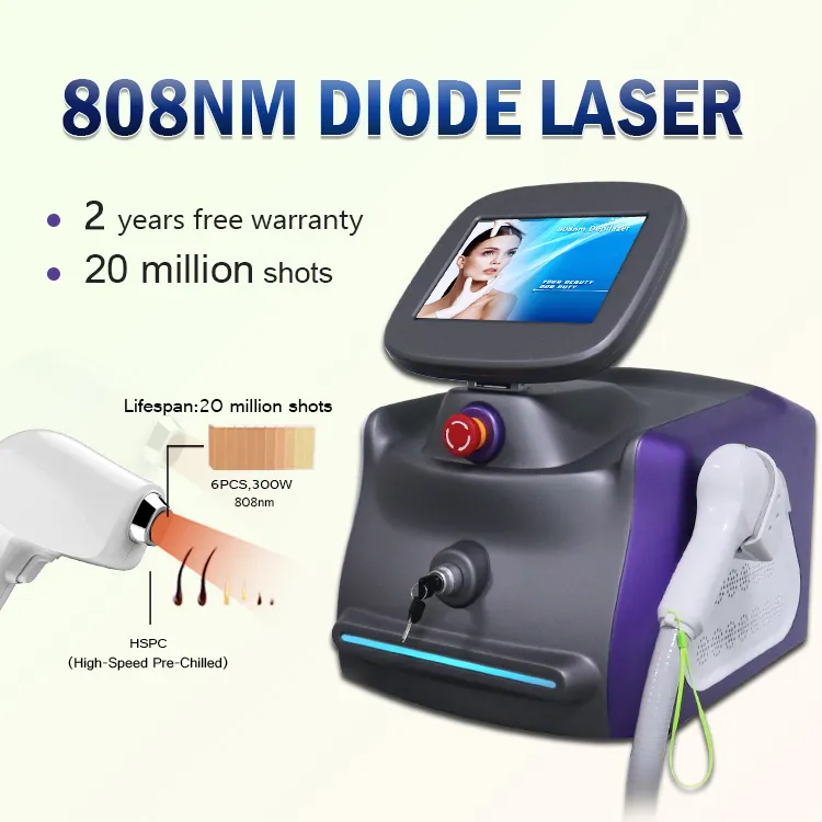 Hoge kwaliteit 808nm diode laser ontharing schoonheid apparatuur gratis logo op maat gemaakte spa machine