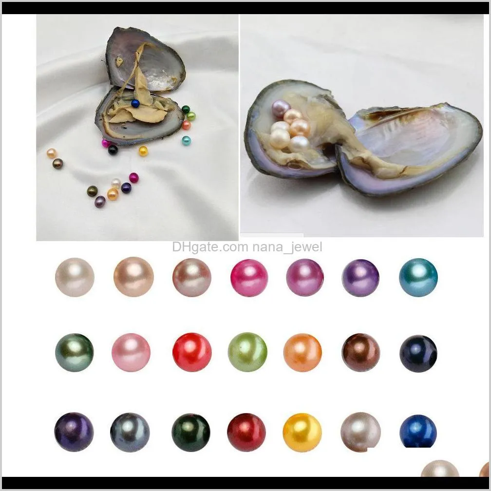 توصيل مجوهرات إسقاط 6821 Round Akoya Oyster 68mm 28 Mix Color Big Water Water Gift Diy Natural Pearl Overs Decorations Vacuum Packagi