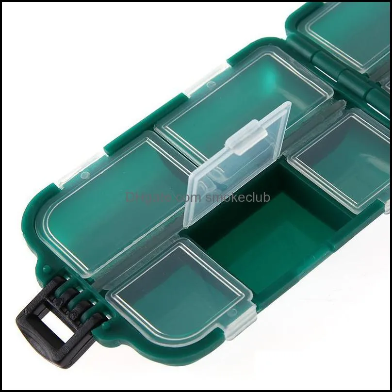 Compartments Mini Fishing Tackle Box Fish Lures Hooks Baits Plastic Storage Holder Square Case Accessories