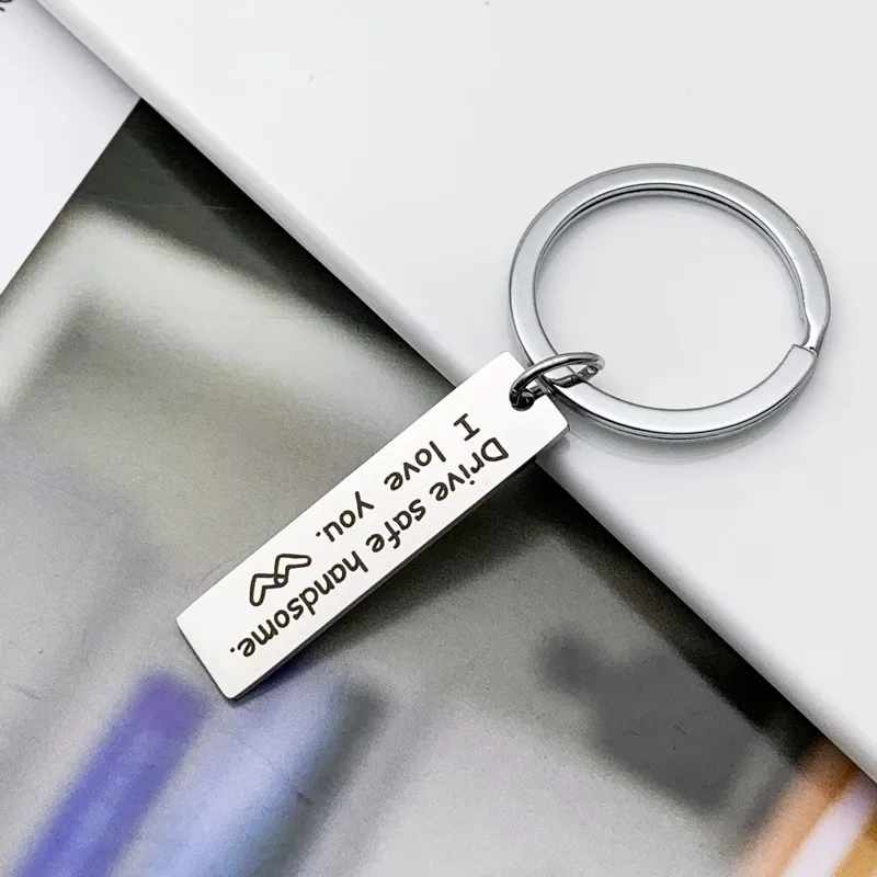 Drive safe I need you here with me keychain small birthday gift stainless steel key chain for boy friend DH8567