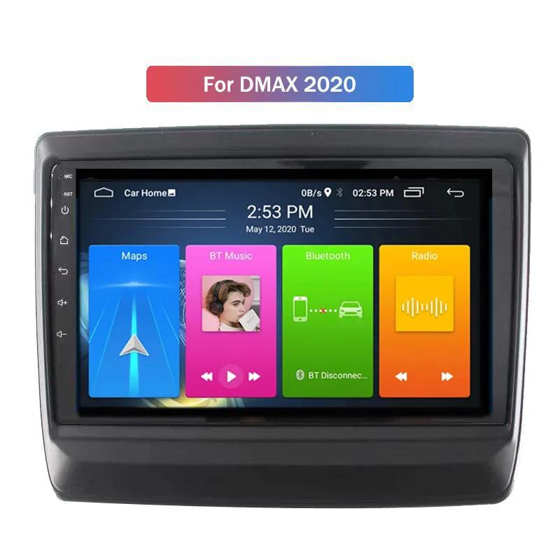 9 polegadas Touch Screen Double 2 DIN Android Auto Carro DVD Player GPS Navegação Vídeo Rádio Estéreo Áudio F para ISUZU DMAX