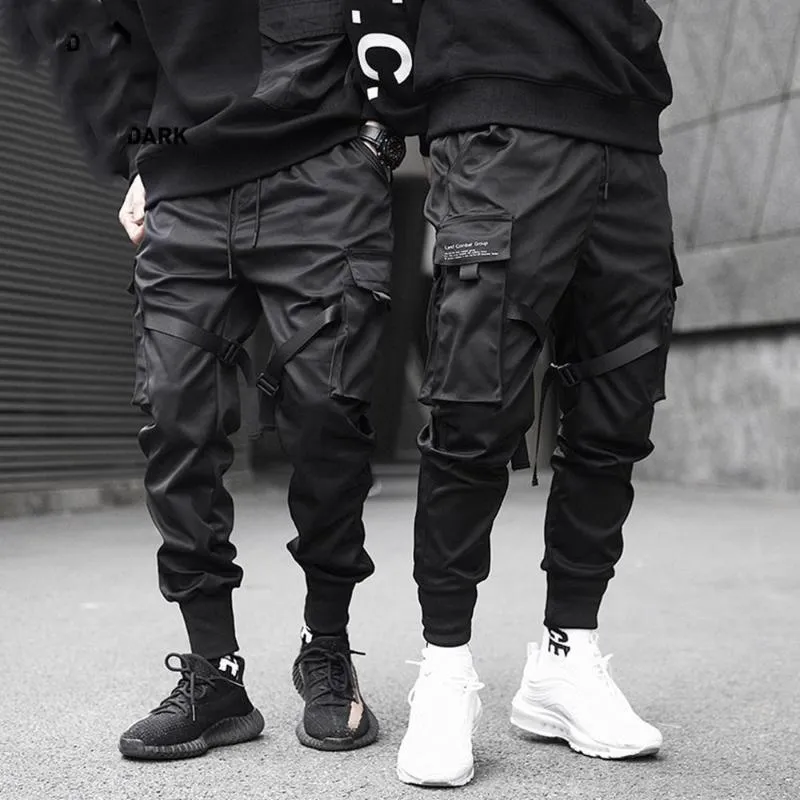 Men's Pants Men Joggers Multi-pocket Elastic Waist Harem Hip Hop Streetwear Sweatpants Pencil Techwear