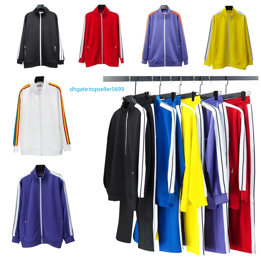 Designer Men Tracksuits Premium Quality Sweatshirts Suits Track Sweat Suit Coats Woman Designers Jackor Hoodies Byxor White Stripe Side Ribbon Sportswear