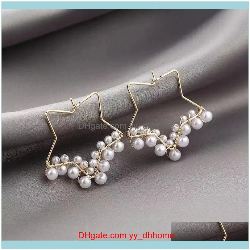 Fashion Design Geometric Round Jewelry Spiral Pearl Earring Exaggerated Atmosphere Circle Gift Hoop & Huggie