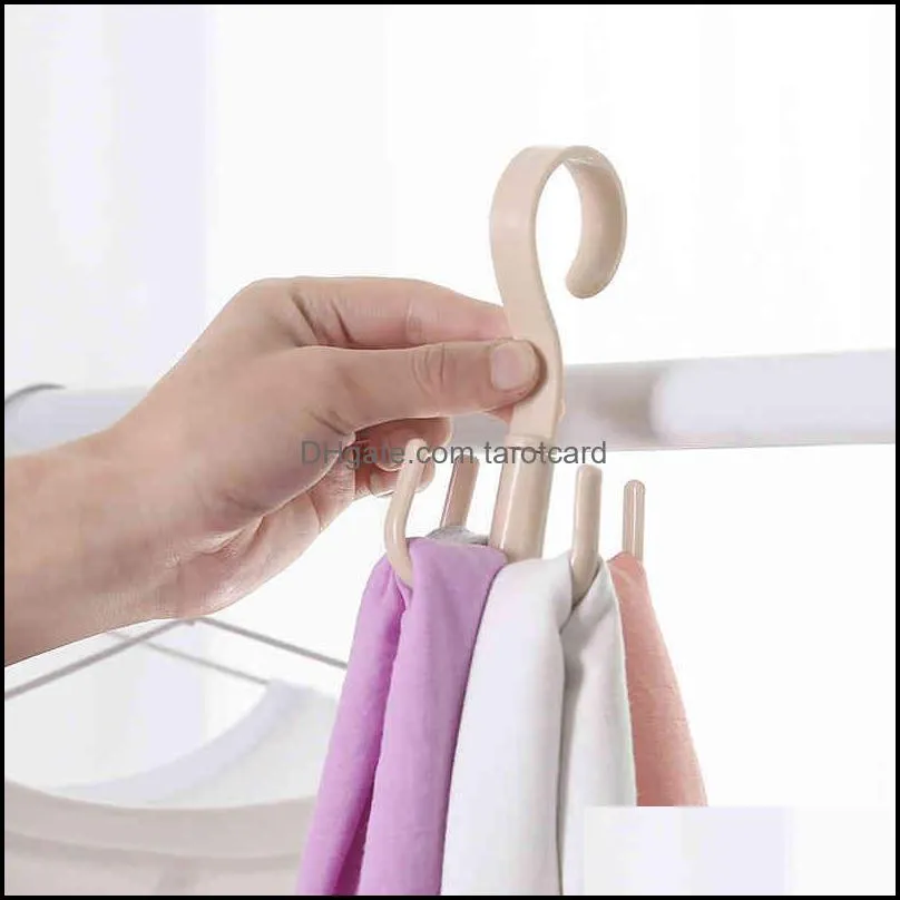 360 Degrees Rotate Plastic Hanger Four Claws Hooks Dry Wet Dual Use Towel Hangers Home Clothes Shoes Sundries Multi-Function Organizers