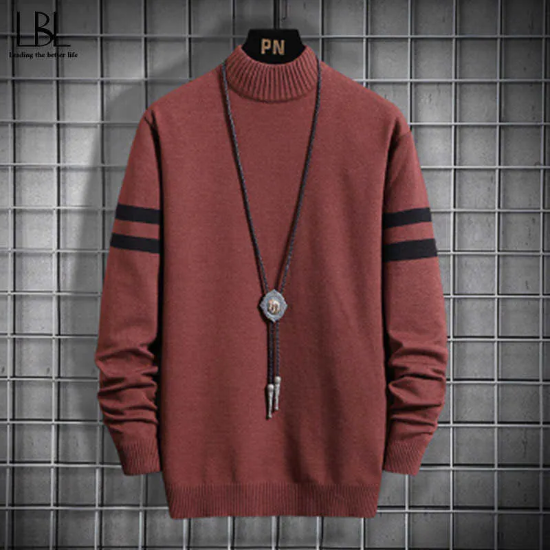 Sweater Men O-Neck Mens Pullover Striped Slim Fit Sweaters Tops Knitted 2020 New-Arrived Fashion Male Christmas Basic Clothing Y0907