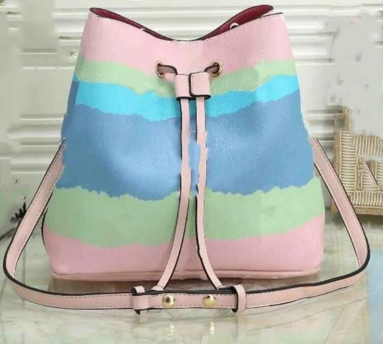 Ny hink tie-dye tryck körsbärsblomning rosa designer handväska axelväska messenger