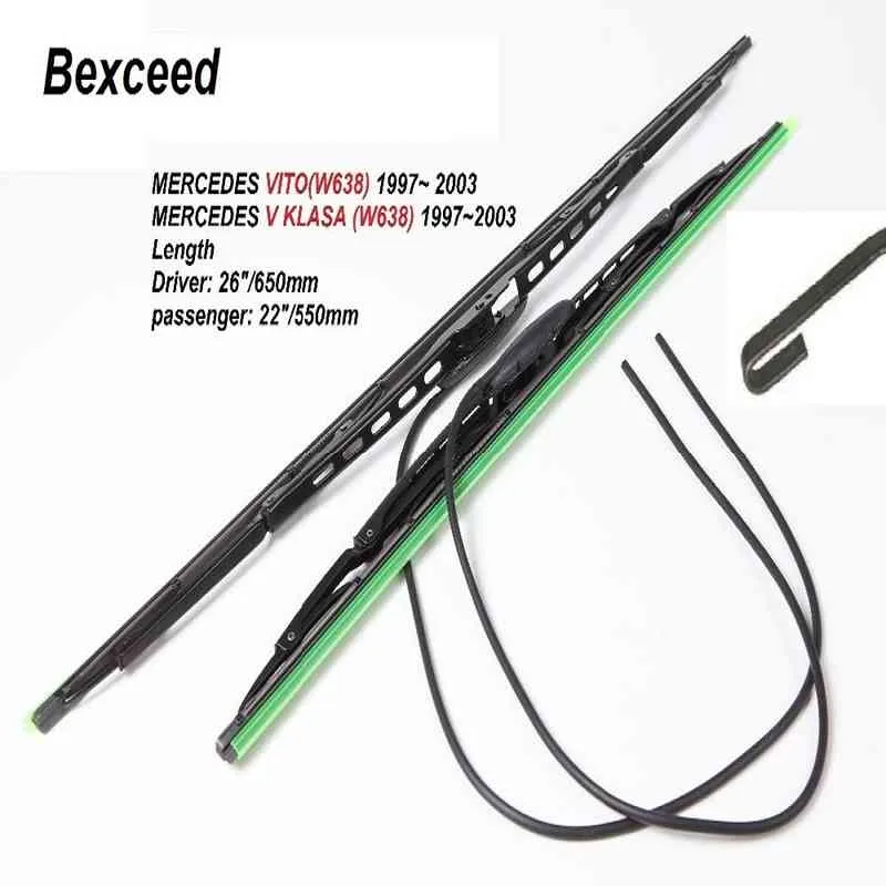 Wiper Blade For MERCEDES VITO w638 Bexceed 26+22 High Quality Rubber Windscreen V KLASAW)